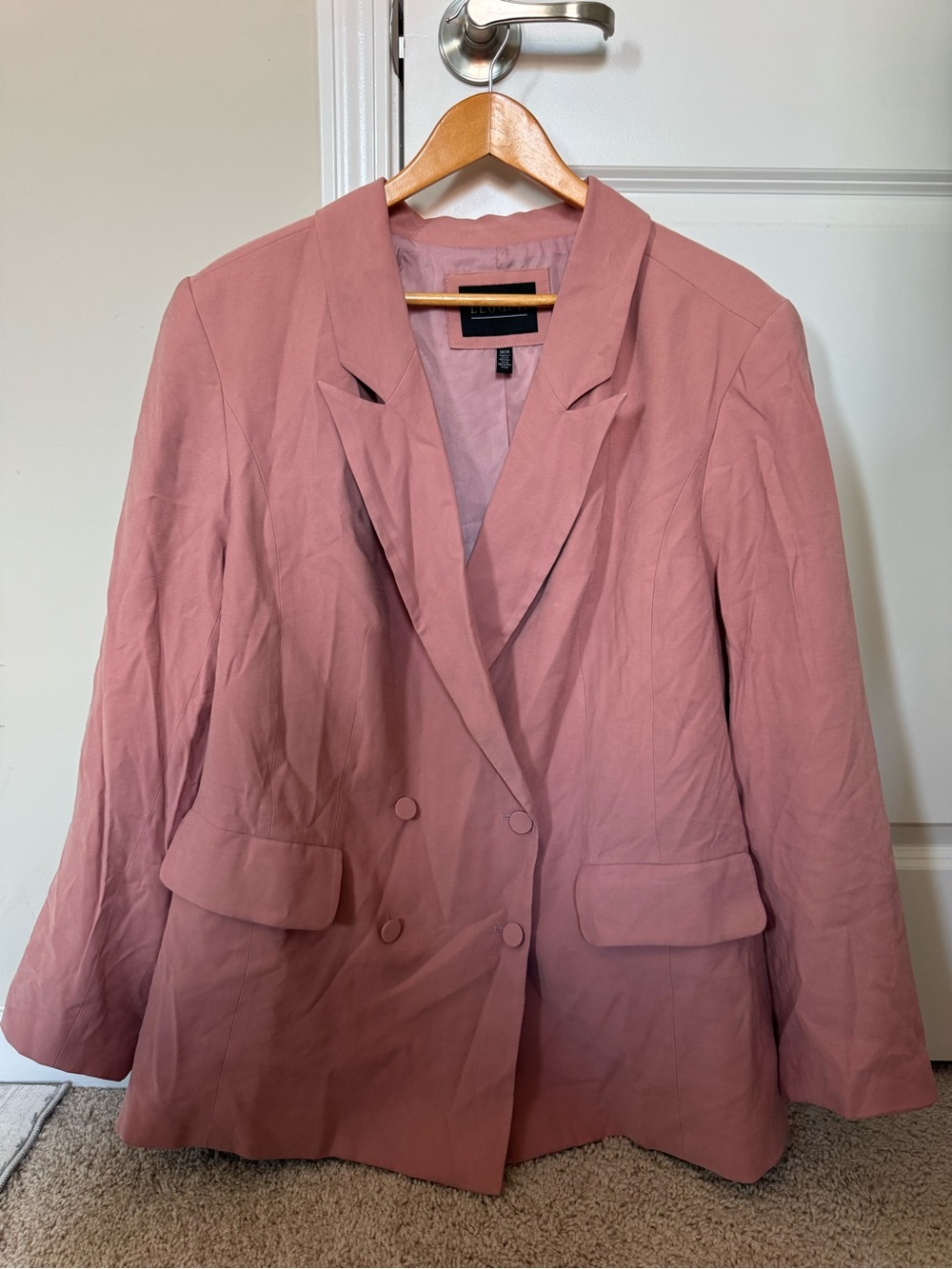 Eloquii rose pink blazer jacket coat size 18/20 button down